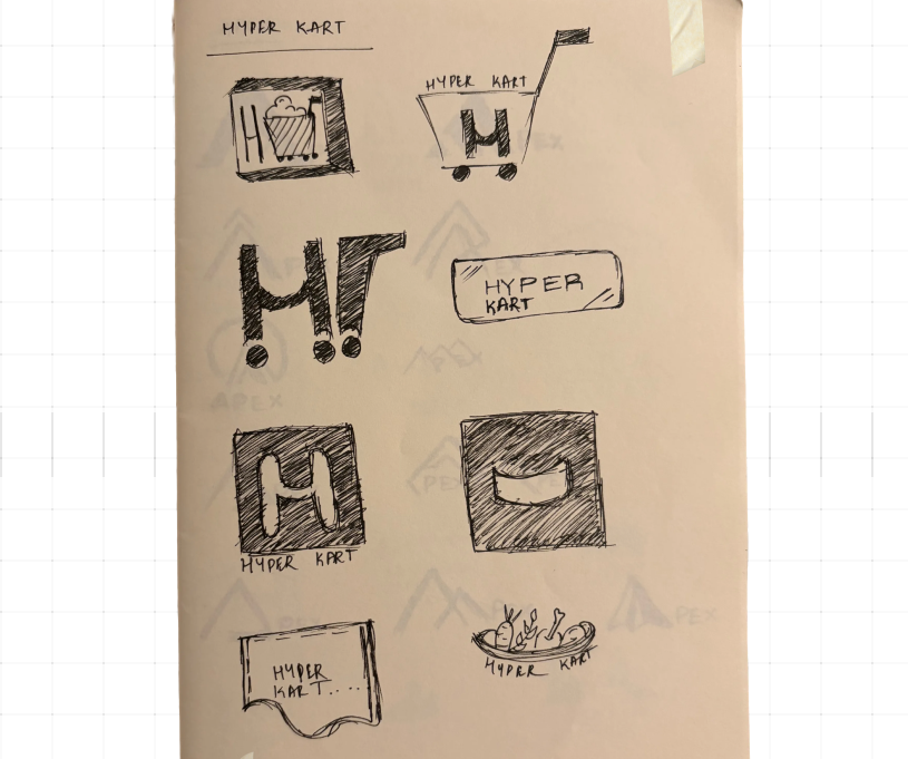 Hyper Kart sketchbook exploration page