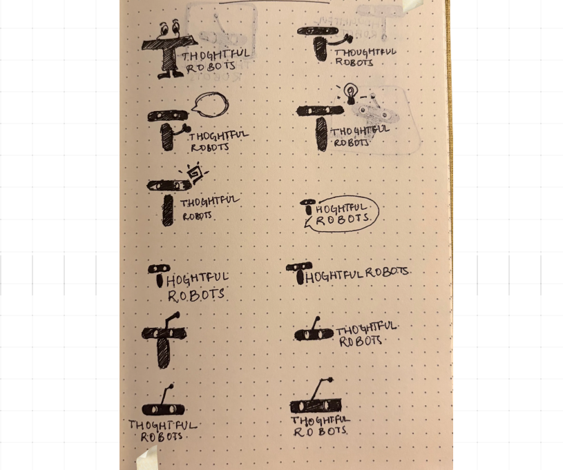 Thoughtful Robots sketchbook exploration page